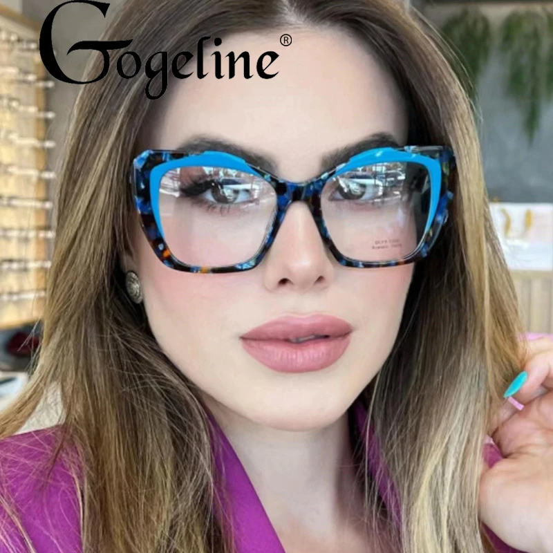 Нова мода ретро TR90 котешко око анти синя светлина очила за жени реколта ясно четене компютър леопард очила дами