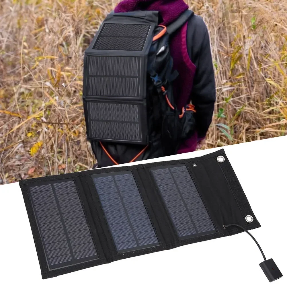 Portable слънчева сгъваема чанта слънчева фотоволтаичен панел пътуване ходене зарядно устройство Мобилно захранване 8W