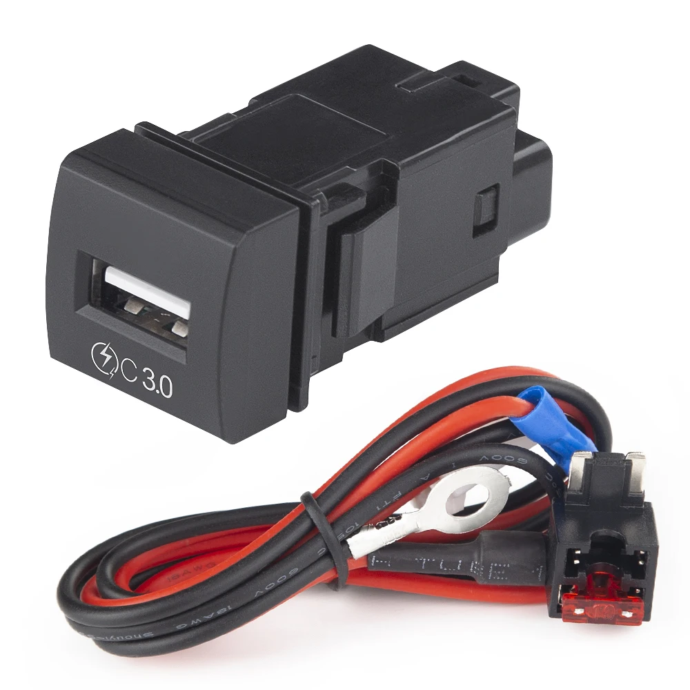 3.0 Бързо зареждане на зарядно за кола USB порт 12-24V 2.1A гнездо за мобилен телефон USB адаптер водоустойчив електрически контакт за Toyota