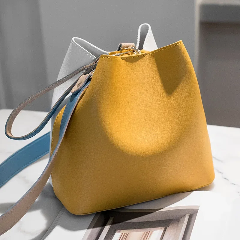Дамски чанти Нова дамска чанта за кофа Мода Голям капацитет Единична рамо Messenger чанта Жени