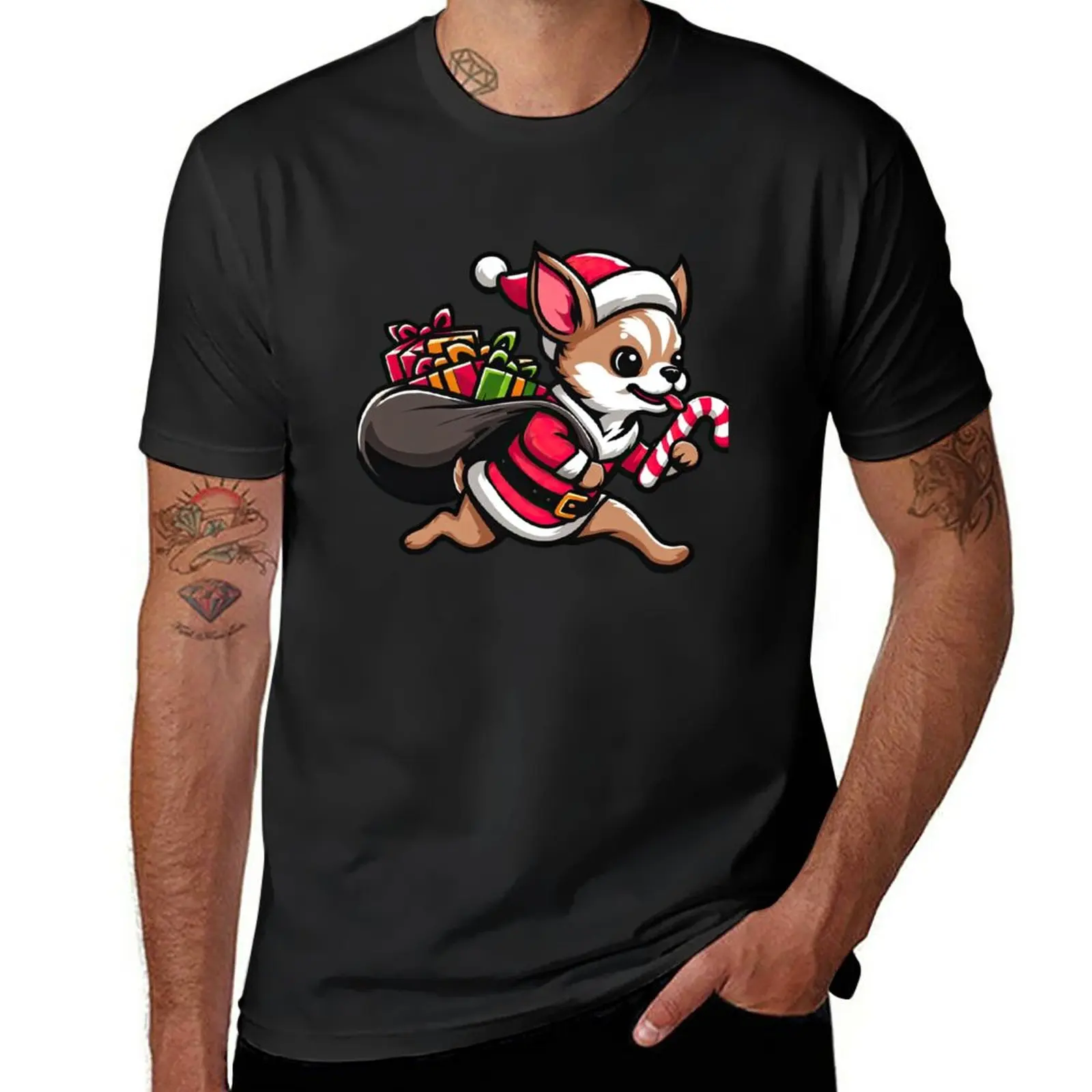 Чихуахуа куче Коледна тениска върхове обичай тениски празни тениски мъжки памучни тениски