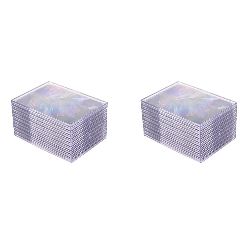 Cards Sleeves Top Loaders 20 Hard Plastic Card Protector Clear Card Brick + 4 Display Stand